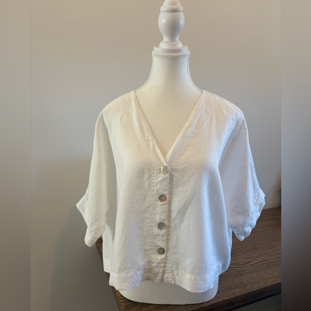Frockk Linen Button-Up Women's Top